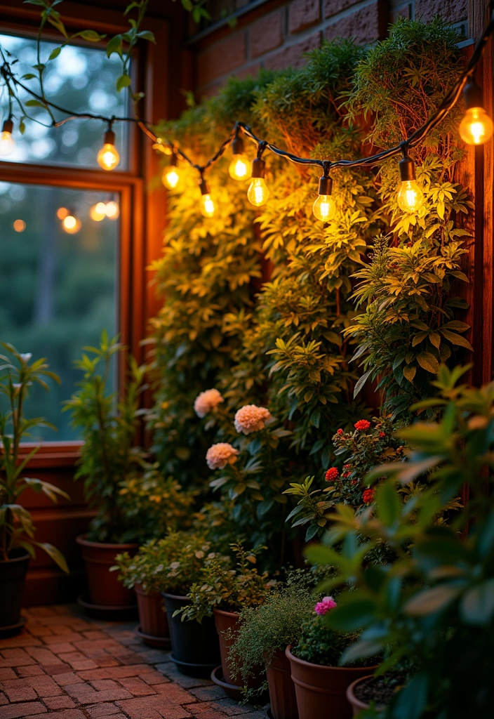 13 Tips for Vertical Gardening Ideas - 7. Incorporate Lighting