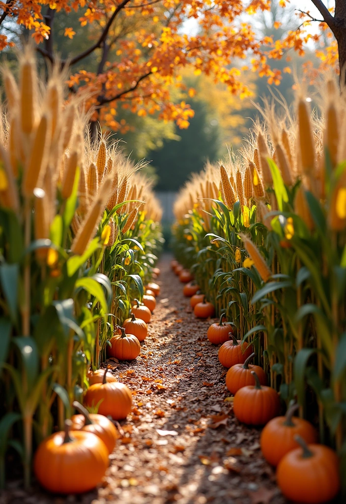 16 Fall Garden Decor Ideas to Inspire - 15. DIY Corn Maize Decorations