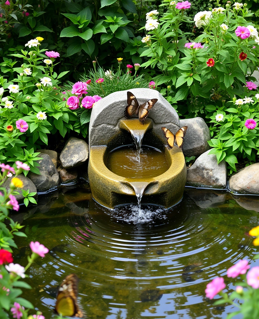 16 Front Yard Landscape Ideas to Inspire - 7. Water Features