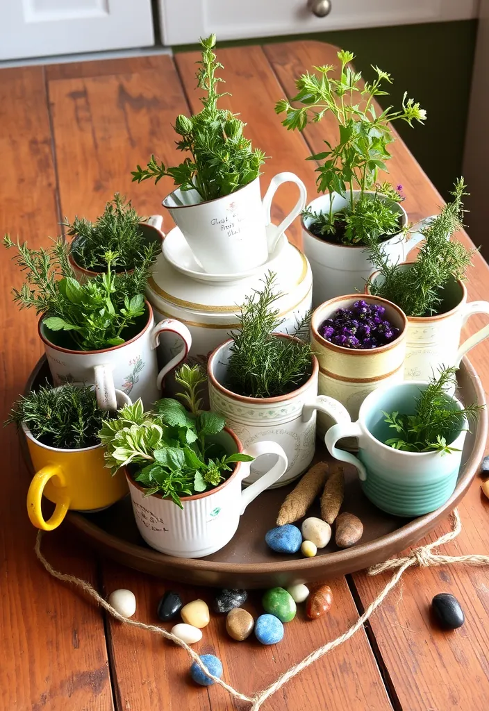 15 Indoor Herb Gardens and Expert Tips to Keep Them Thriving! - 7. Repurposed Containers Herb Garden