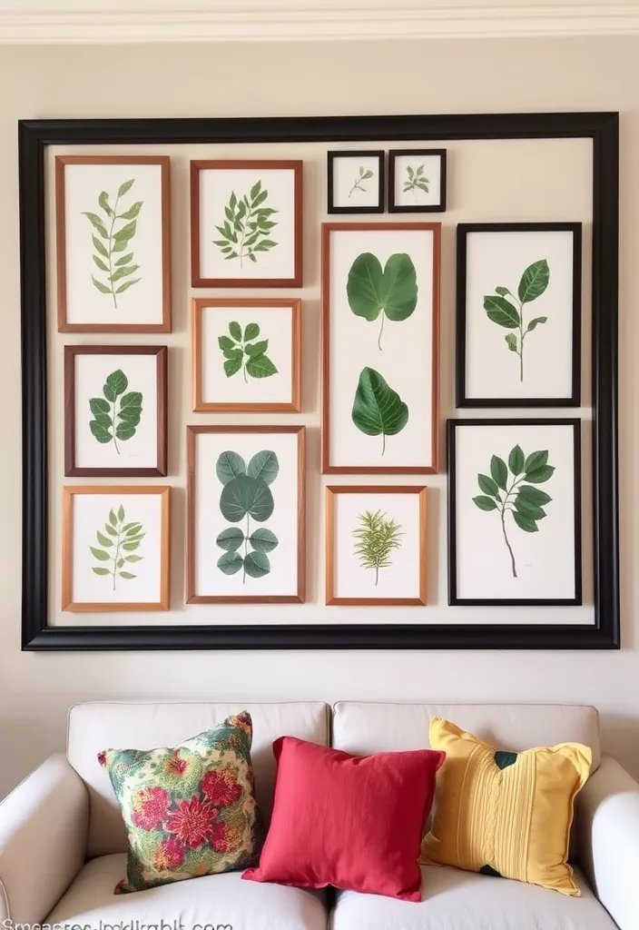 10 Unique Green Wall Decor Ideas for a Trendy Living Room! - 4. Framed Plant Art