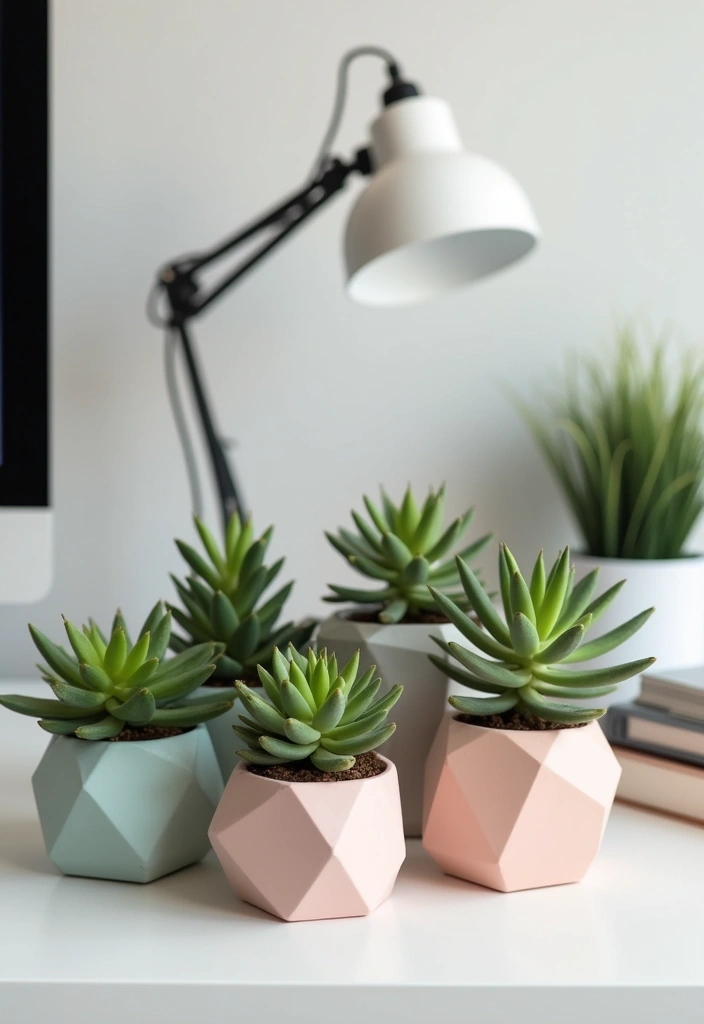 14 Stunning Succulent Planter Ideas - 5. Modern Geometric Planters