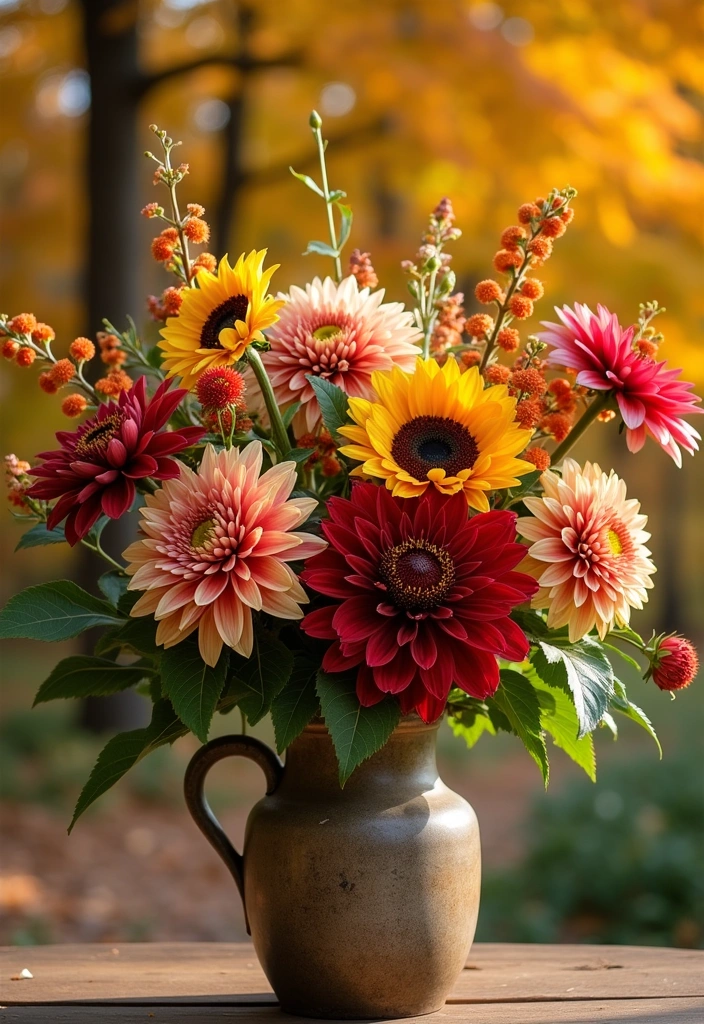 16 Fall Garden Decor Ideas to Inspire - 12. Seasonal Flower Arrangements