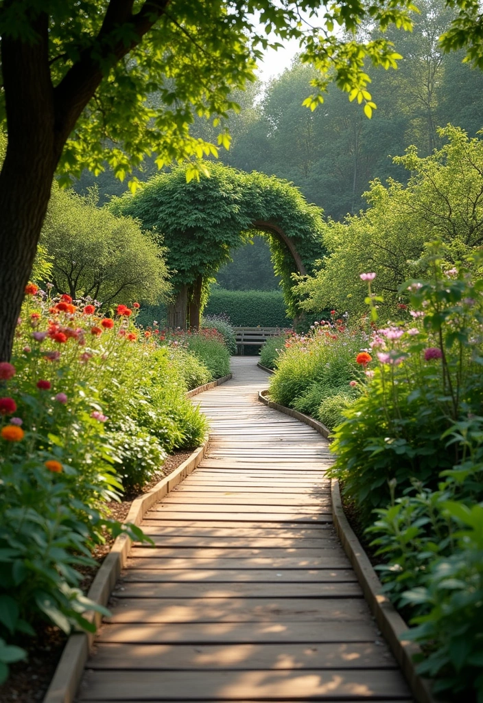 15 Backyard Walkway Ideas to Transform Your Garden - 4. Charming Wooden Walkways