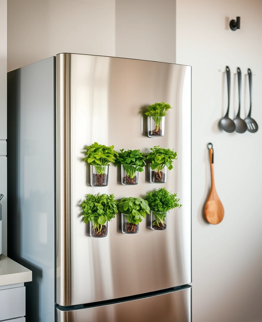 12 Indoor Window Herb Planter Ideas for Any Kitchen Space - 4. Magnetic Spice Herb Planters