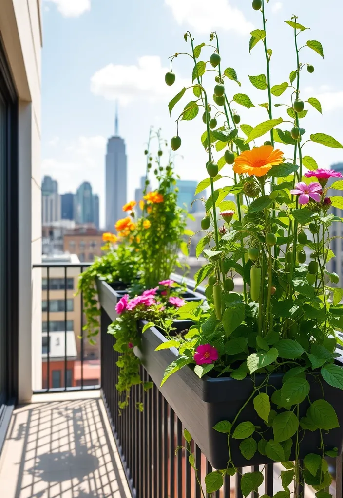 16 Small Apartment Balcony Garden Ideas for Growing Veggies - 5. Utilize Railings