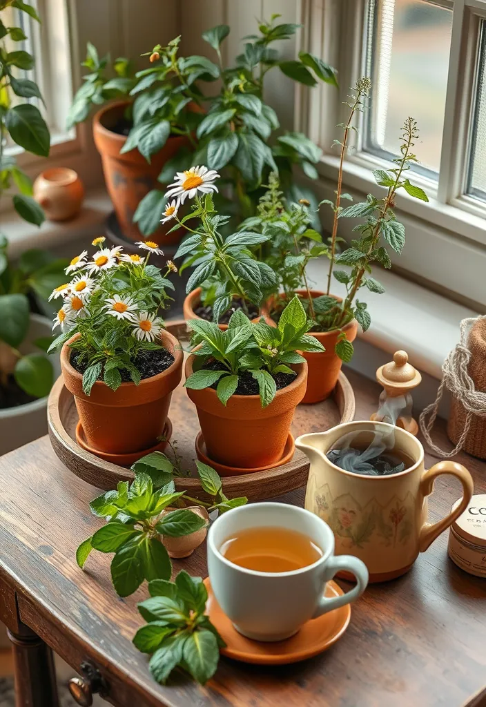 15 Indoor Herb Gardens and Expert Tips to Keep Them Thriving! - 14. Herbal Tea Garden