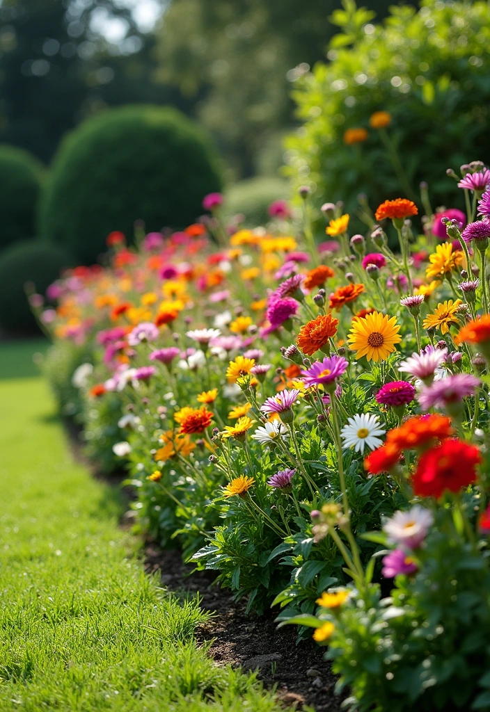 20 Modern Backyard Landscaping Ideas - 6. Colorful Garden Borders