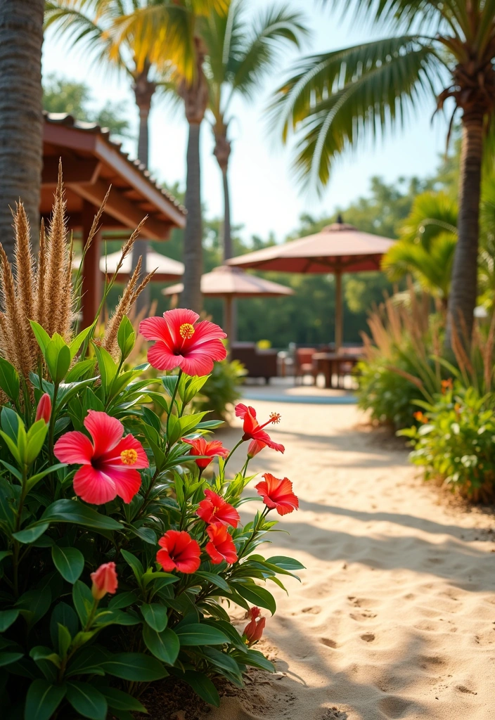 8 Front Flower Bed Ideas to Inspire - 2. Tropical Oasis