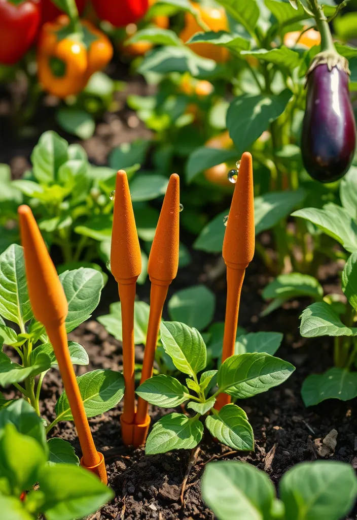 12 Genius DIY Self-Watering Systems for Your Vegetable Garden  - 2. Terracotta Watering Spikes