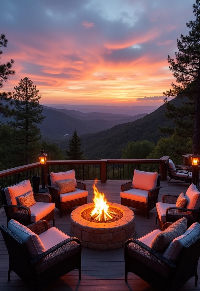 18 Deck Fire Pit Ideas for Cozy Nights - 8. Fire Pit with a Scenic View