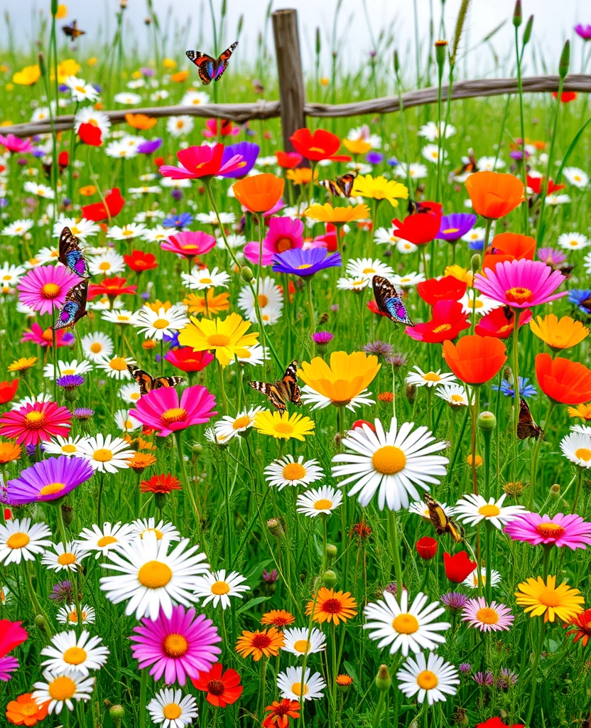 10 Creative Flower Combination Ideas for Your Garden - 8. Whimsical Mixed Wildflowers