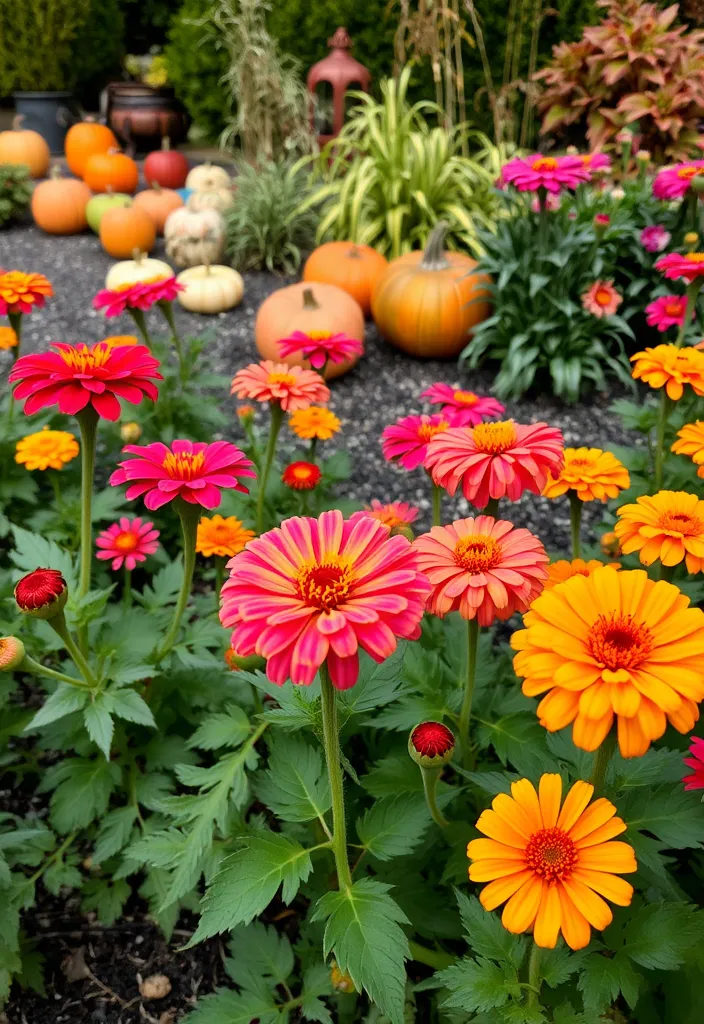 15 Stunning Zinnia and Marigold Garden Combos - 12. Seasonal Sensation