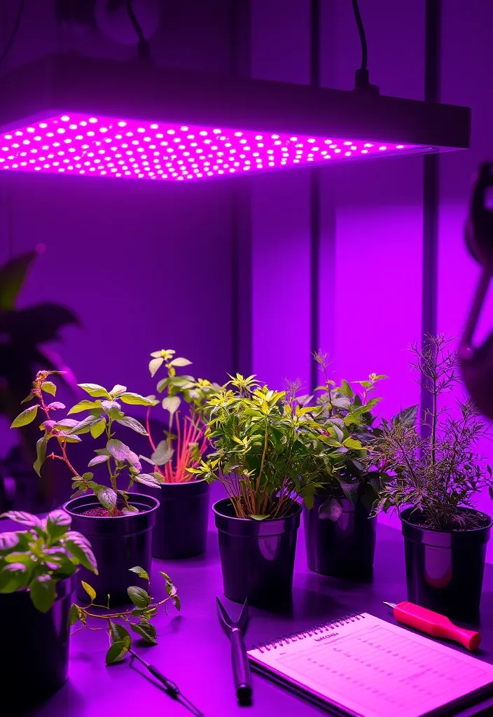 15 Indoor Herb Gardens and Expert Tips to Keep Them Thriving! - 12. LED Grow Light Herb Garden