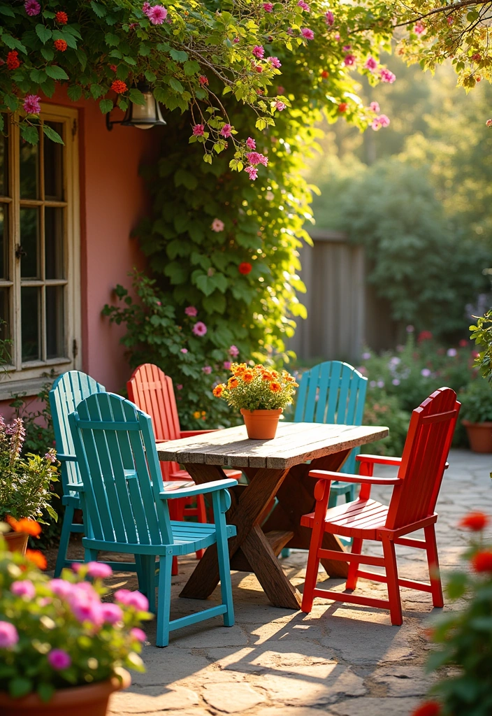 14 DIY Garden Projects for Your Yard - 6. Painted Garden Furniture