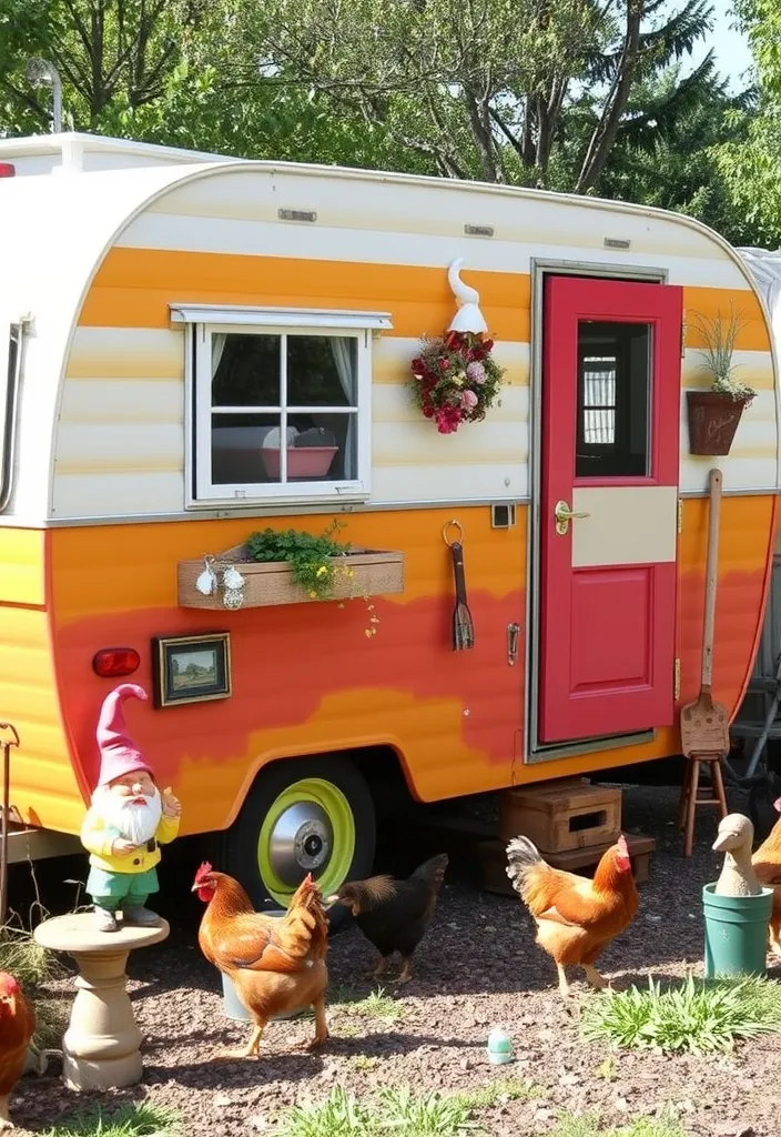 21 Charming Chicken Coop Ideas That'll Beautify Your Garden! - 4. Vintage Caravan Coop