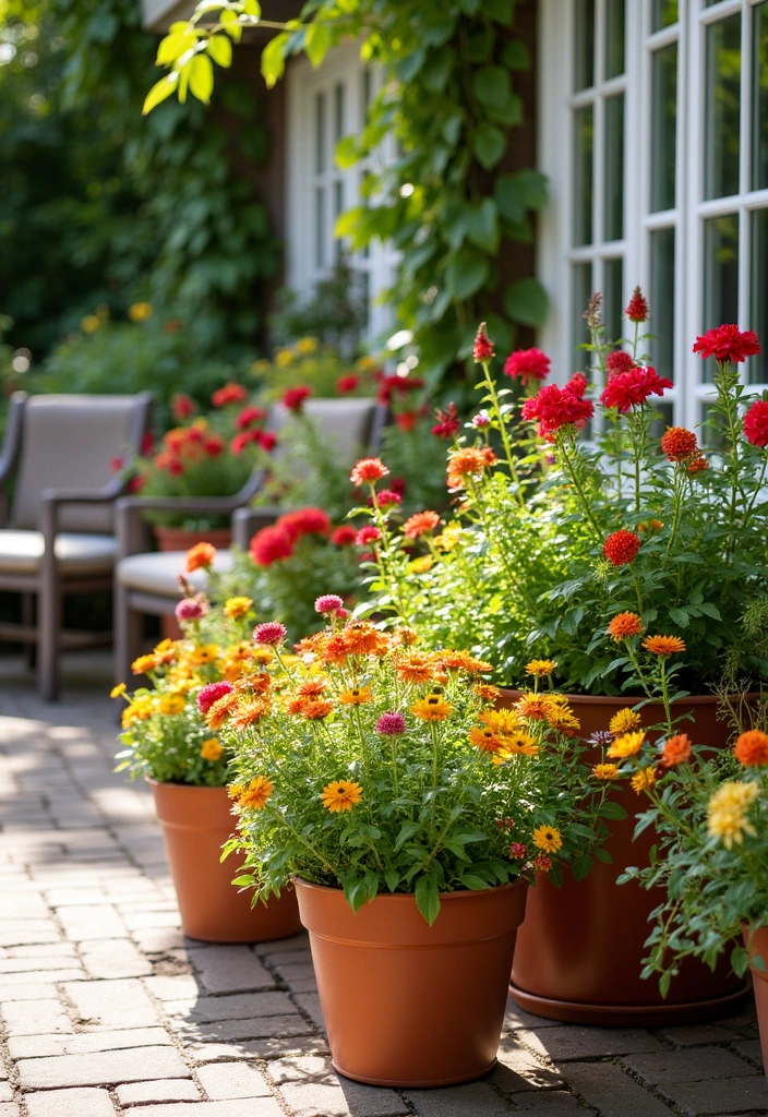 8 Front Flower Bed Ideas to Inspire - 8. Container Flower Beds