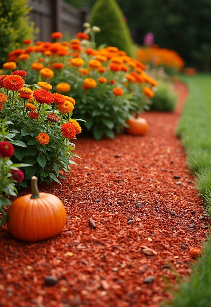 16 Fall Garden Decor Ideas to Inspire - 14. Colorful Mulch