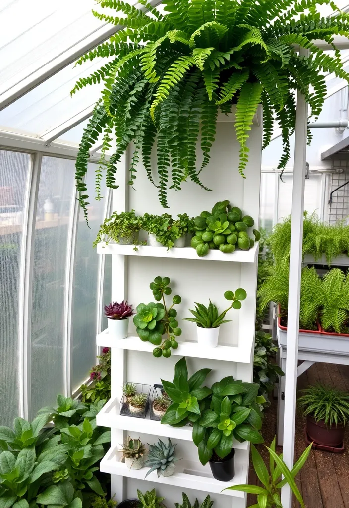 10 Beautiful Greenhouse Shelf Ideas That'll Make Your Plants Shine! - 2. Vertical Garden Shelving