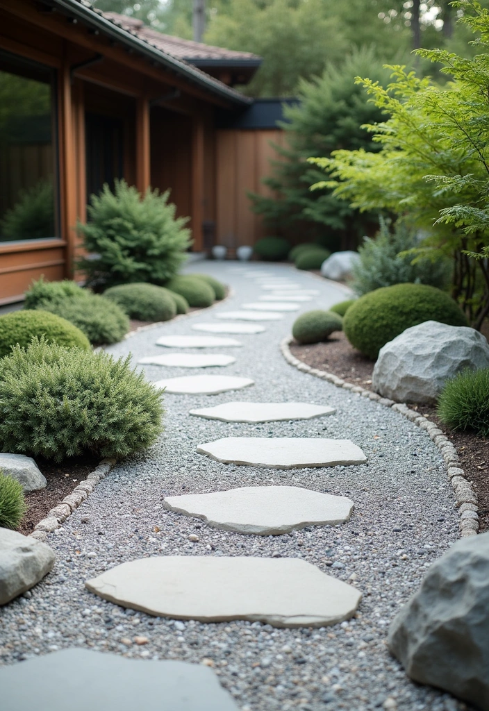 17 Modern Driveway Design Ideas - 9. Zen Garden Driveway