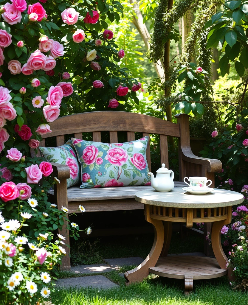 14 Cottage Core Garden Decor Ideas - 1. Vintage Garden Furniture