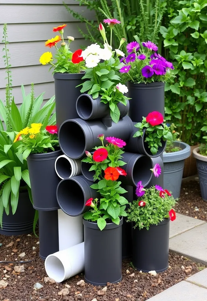 14 DIY Self-Watering Planters That Will Make Your Outdoor Space Thrive! - 11. PVC Pipe Planters