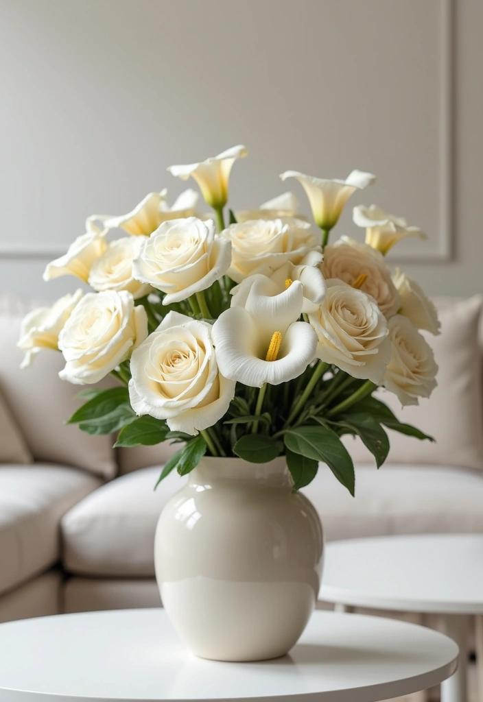 14 Choosing the Right Flower Color for Your Space - 11. Timeless Neutrals for Understated Elegance