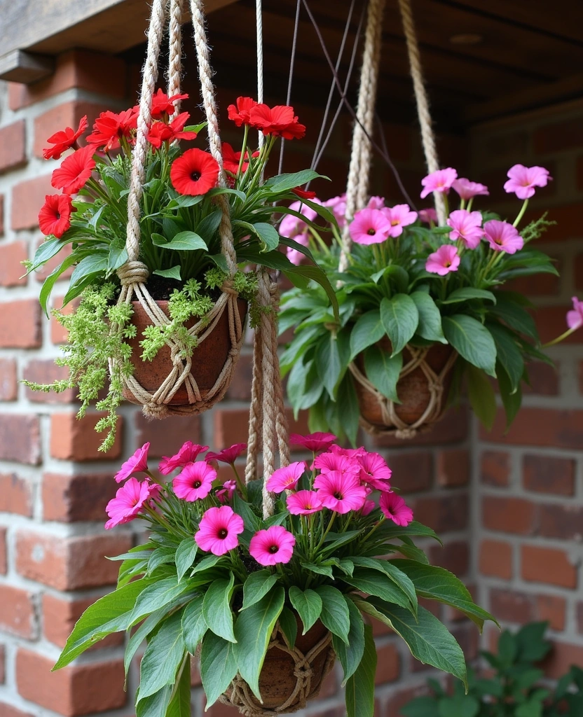 20+ Vertical Flower Gardening Ideas That Maximize Space and Beauty! - 4. Hanging Vertical Gardens