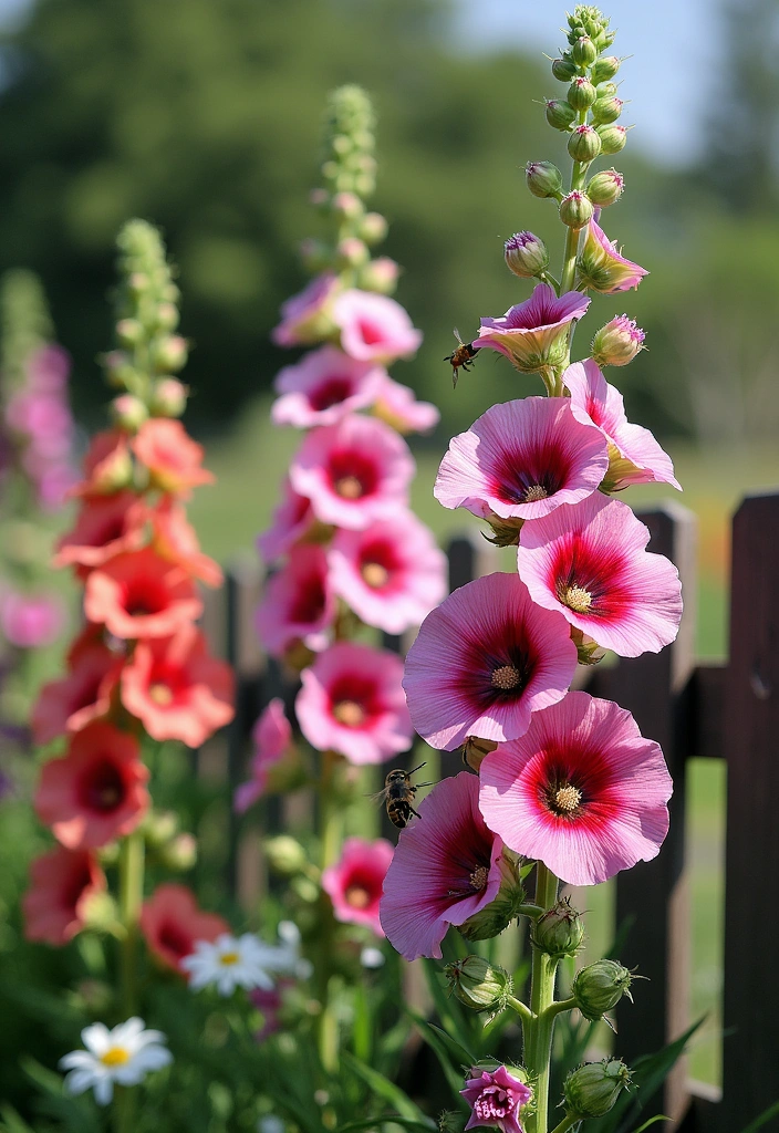 12 Flowers That Attract Beneficial Insects - 11. Hollyhock (Alcea rosea)