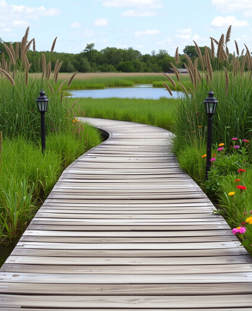 18 Best Wooden Walkway Designs for Backyard Landscaping - 8. Wooden Boardwalks