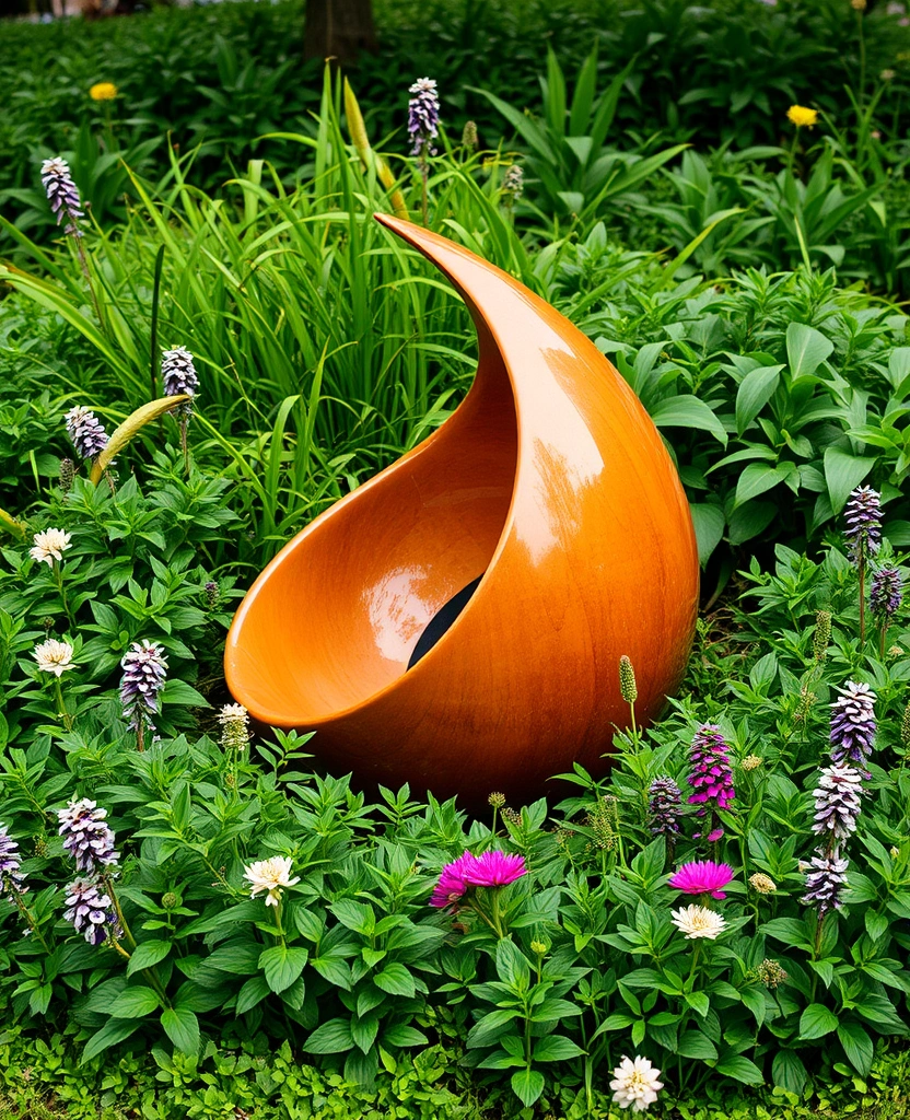 20 Modern Backyard Landscaping Ideas - 10. Artistic Sculptures