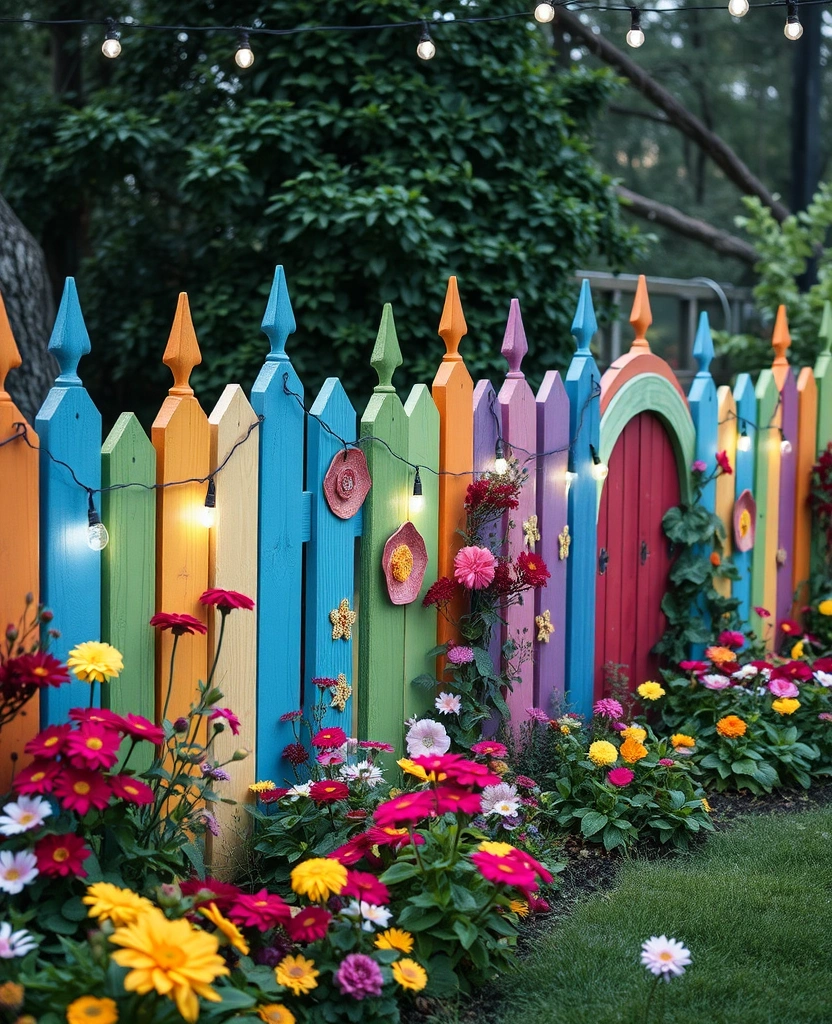 20 Wood and Wire Fence Design Ideas for Your Garden - 18. Whimsical Fairy-Tale Fence