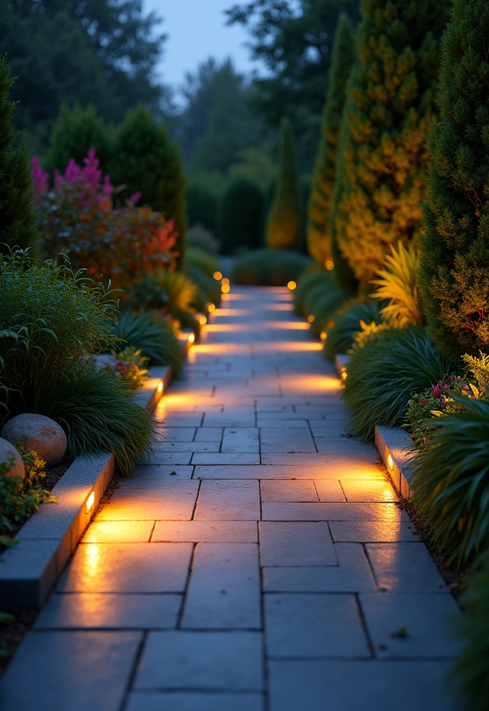 15 Backyard Walkway Ideas to Transform Your Garden - 13. Pathways with Integrated Lighting