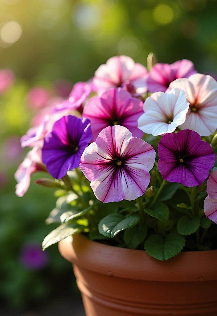 10 Best Flowers for Container Gardening: Potted Beauty - 1. Petunias: The Classic Choice