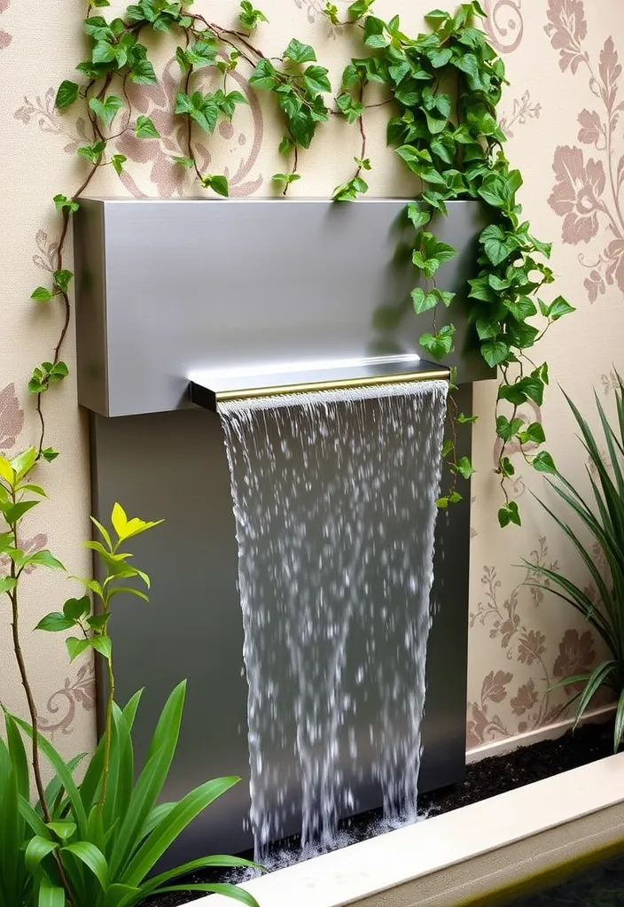 14 Small Garden Waterfalls Ideas That Will Revamp Your Outdoor Space! - 11. Wall-Mounted Waterfall