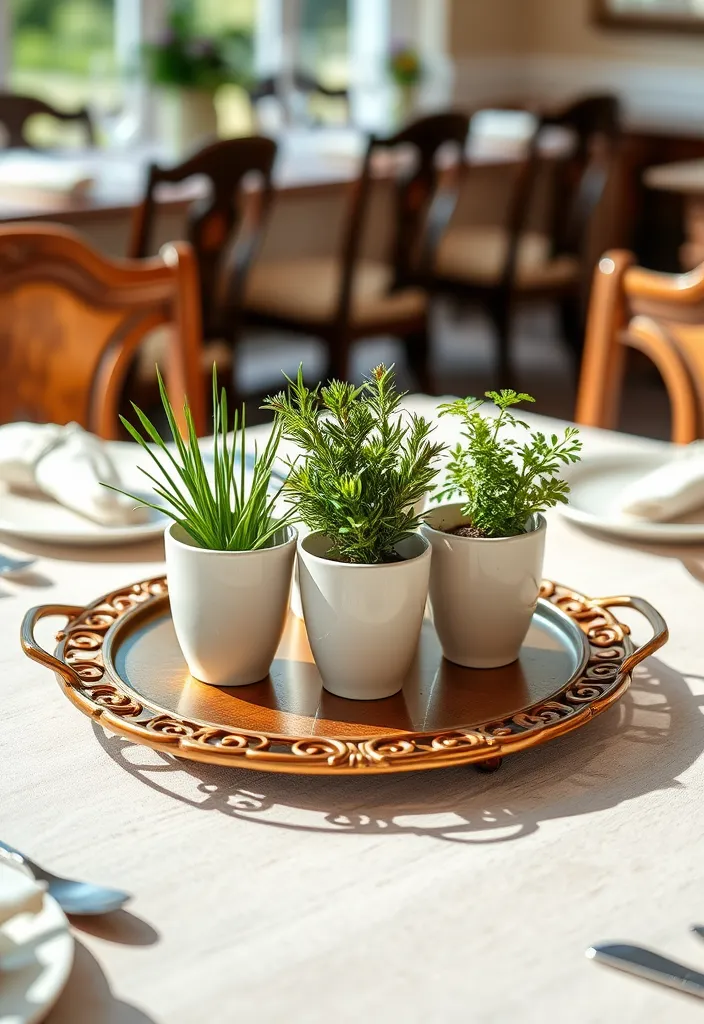 15 Indoor Herb Gardens and Expert Tips to Keep Them Thriving! - 11. Herb Garden on a Trivet