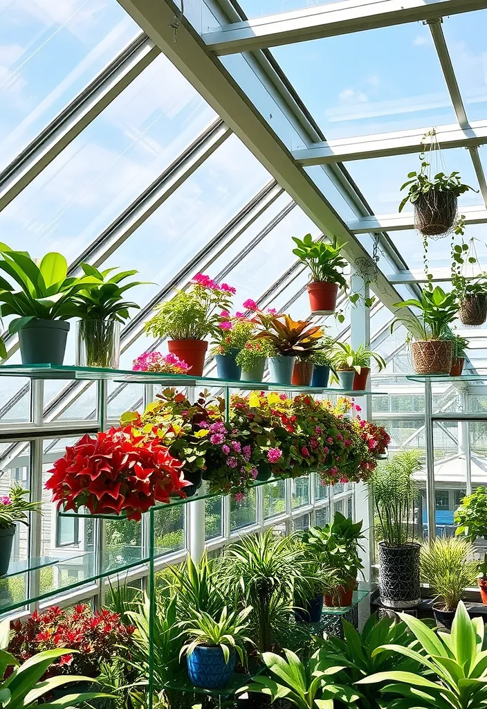 10 Beautiful Greenhouse Shelf Ideas That'll Make Your Plants Shine! - 7. Glass Shelves