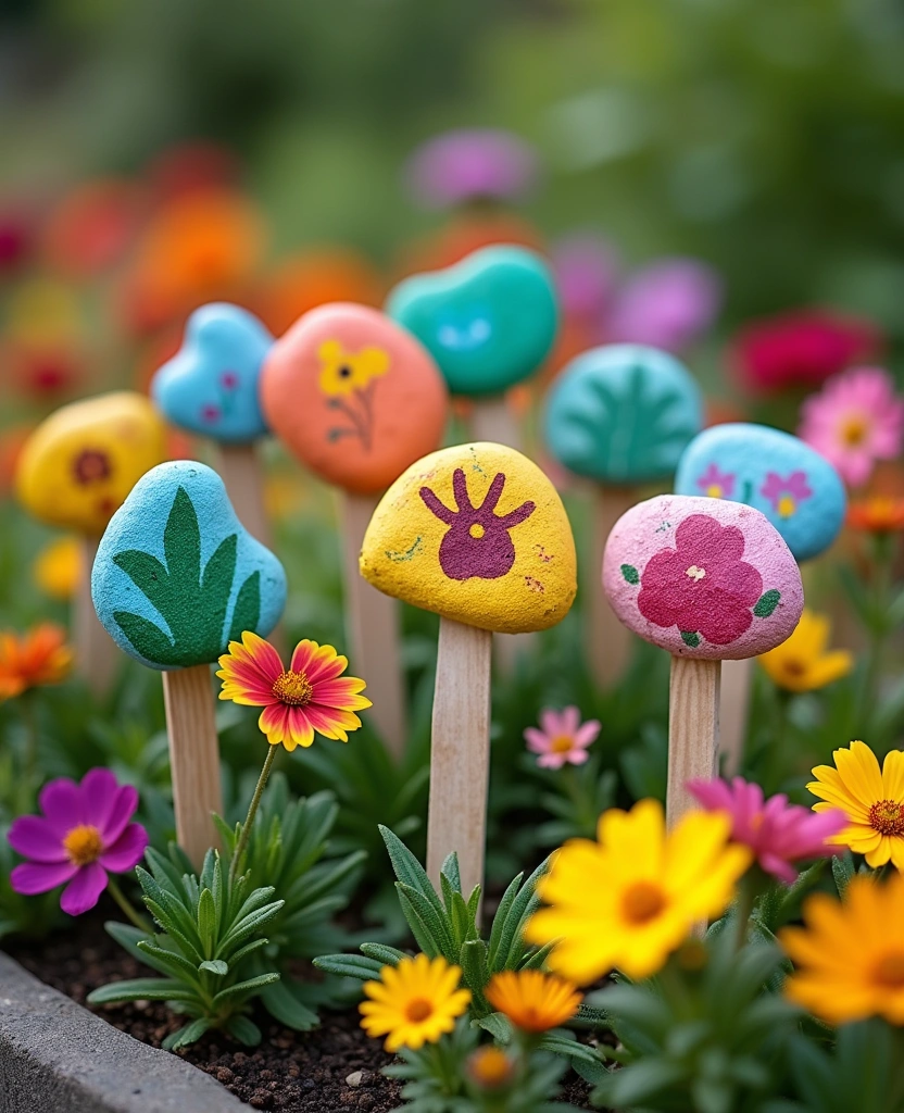 15 Cute Garden Aesthetic Ideas to Transform Your Space - 13. Colorful Garden Markers