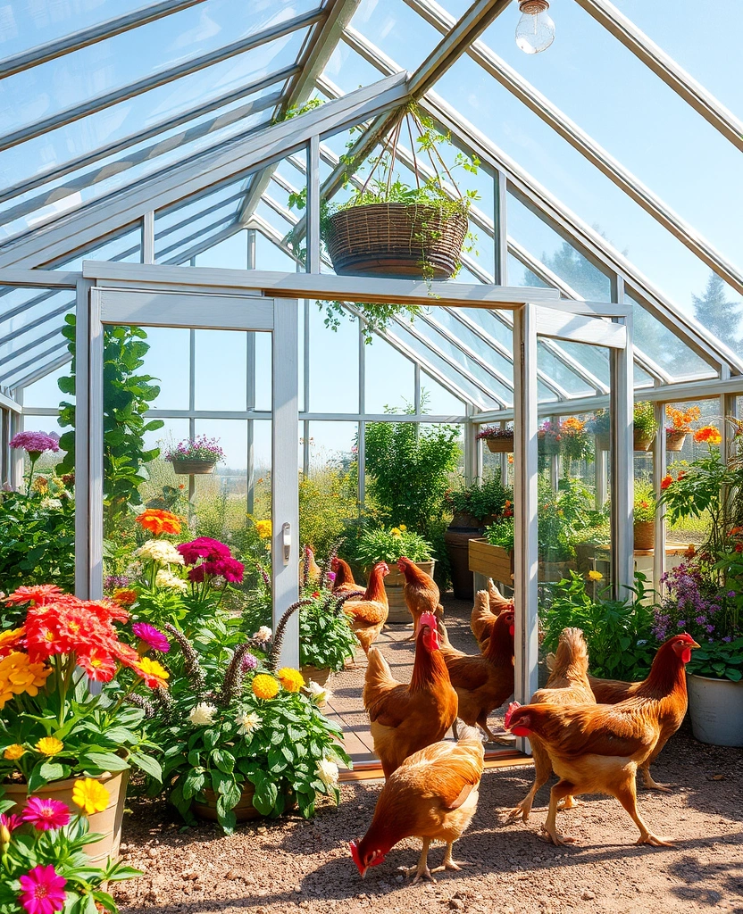 21 Charming Chicken Coop Ideas That'll Beautify Your Garden! - 5. Greenhouse Coop Combo