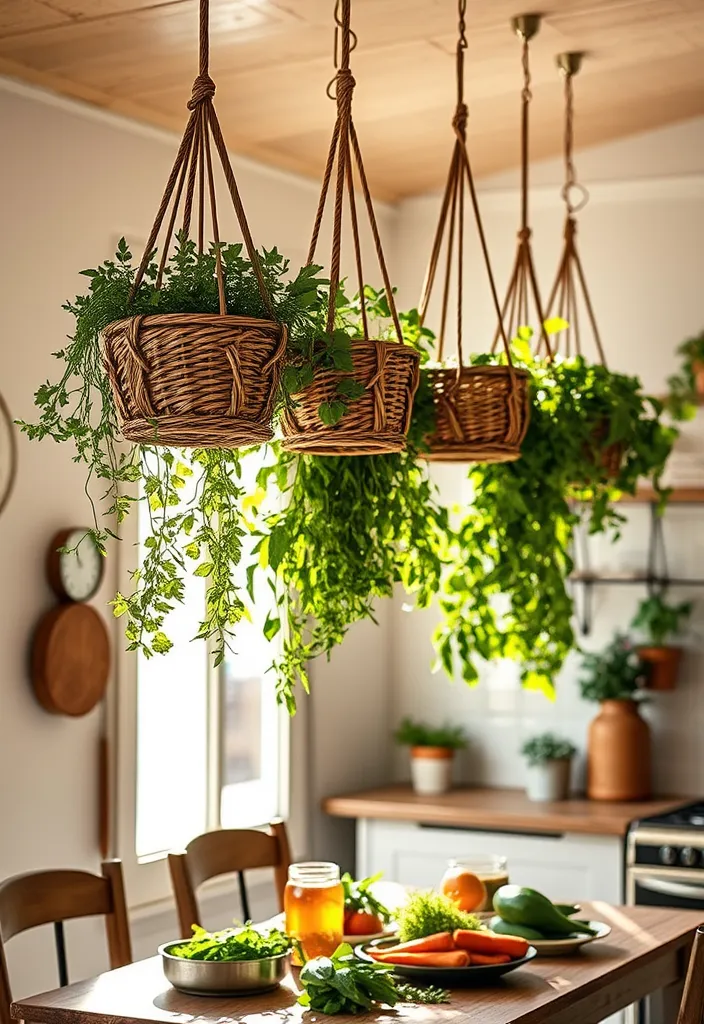 12 Indoor Window Herb Planter Ideas for Any Kitchen Space - 2. Hanging Herb Baskets