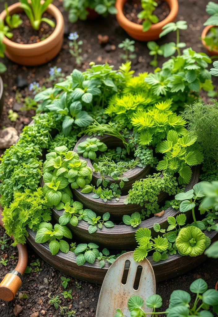 15 Ingenious Garden Layouts for Small Spaces - 14. Herb Spiral Gardens