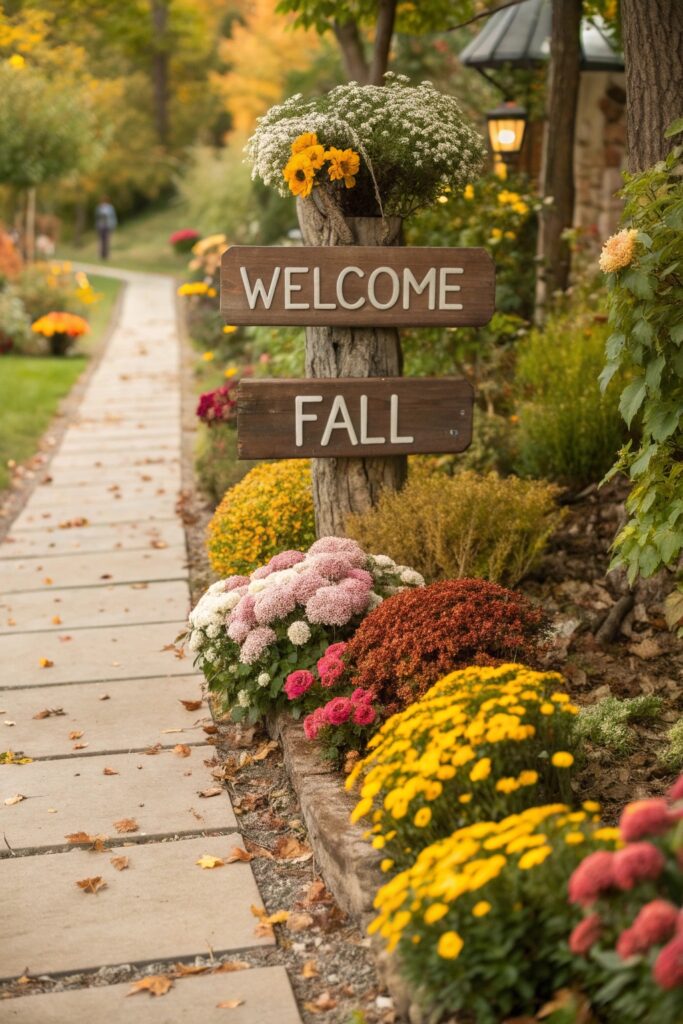 16 Fall Garden Decor Ideas to Inspire - 7. Fall-Themed Garden Signs