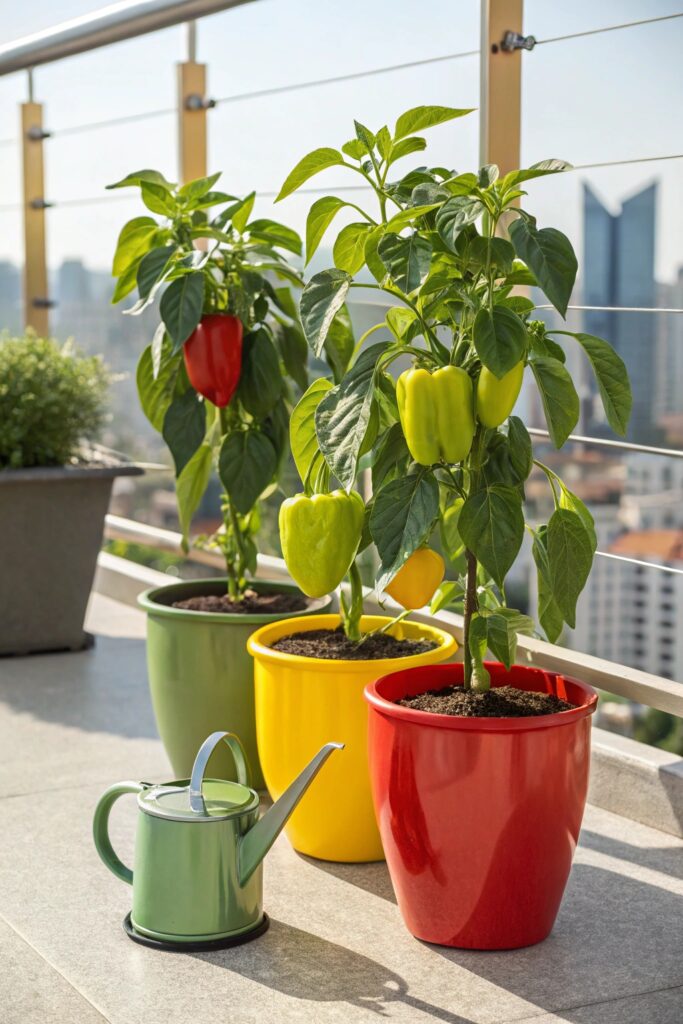 14 Space-Saving Vegetables You Can Grow on Your Balcony  - 4. Bell Peppers