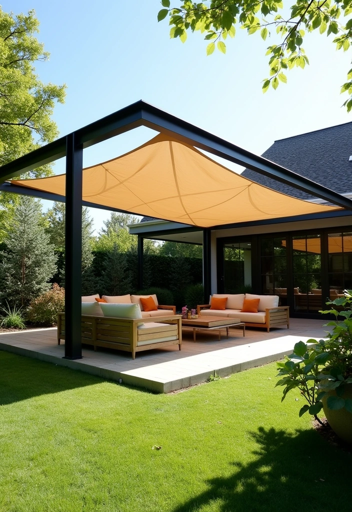 20 Modern Backyard Landscaping Ideas - 19. Modern Shade Structures