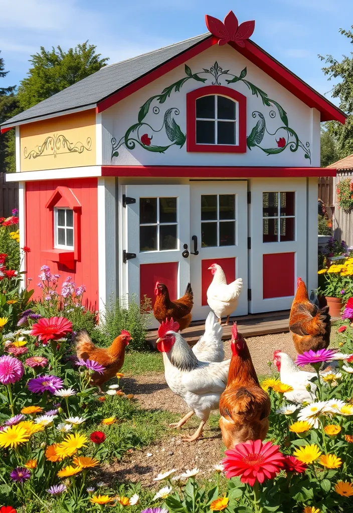 21 Charming Chicken Coop Ideas That'll Beautify Your Garden! - 6. Elegant Painted Coop