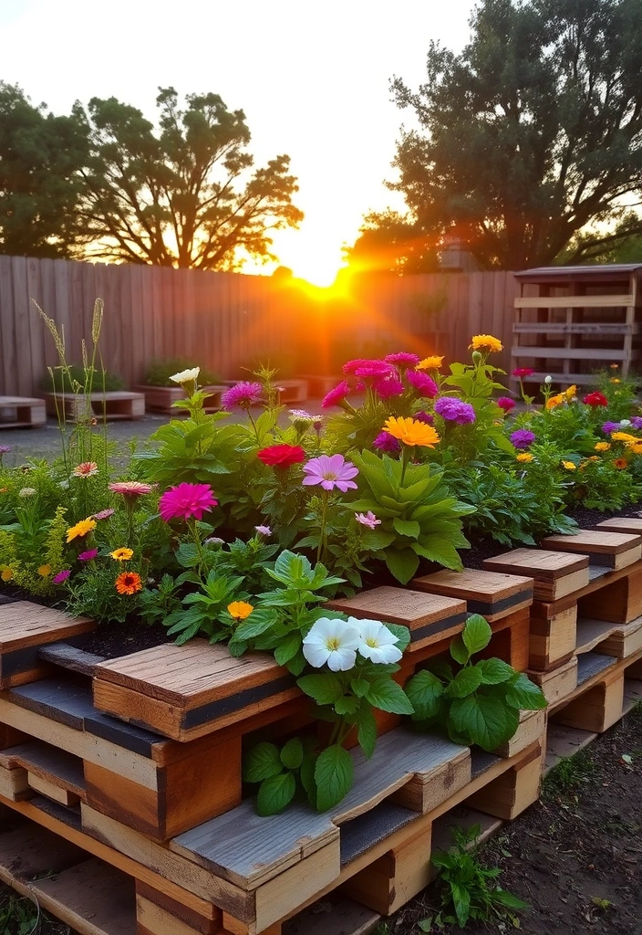 21 DIY Garden Edging Ideas on a Budget - 1. Recycled Pallet Edging