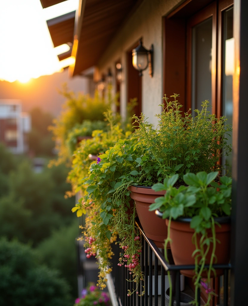 16 Small Apartment Balcony Garden Ideas for Growing Veggies - 3. Hanging Planters