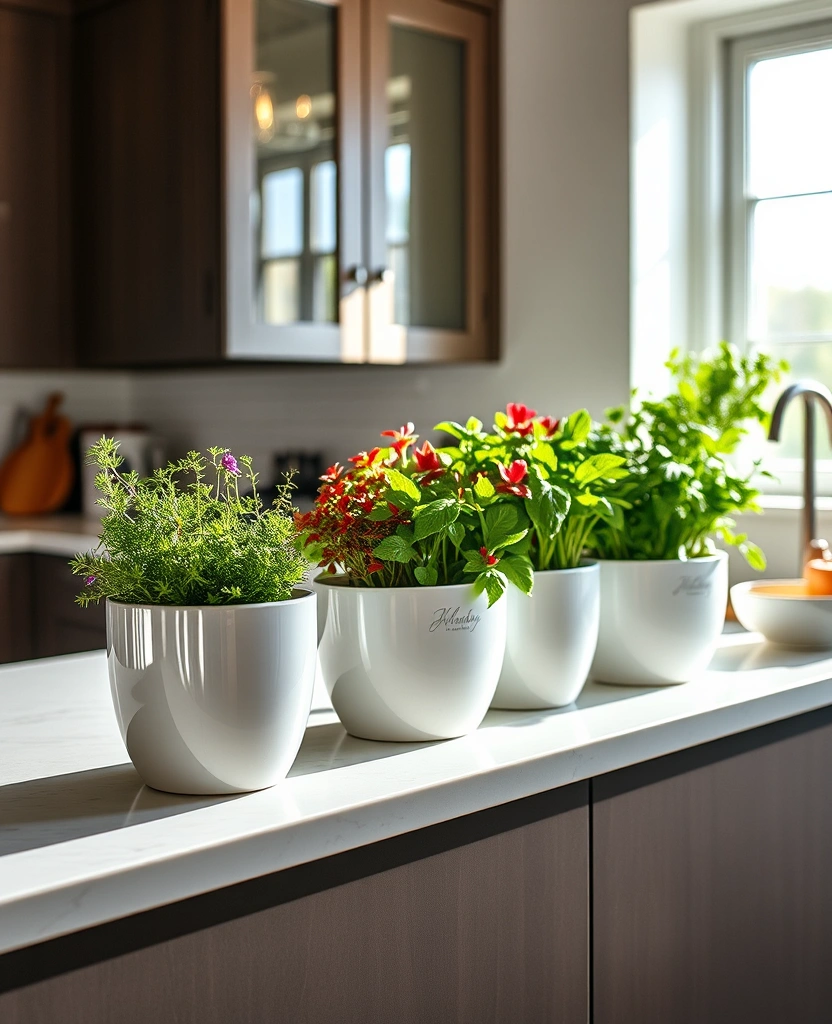 12 Indoor Window Herb Planter Ideas for Any Kitchen Space - 9. Self-Watering Herb Planters