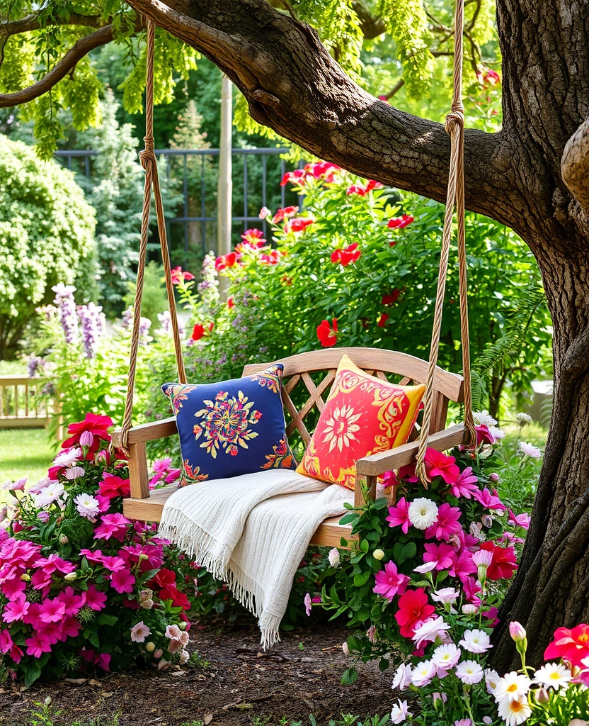 19 Garden Nook Ideas for Relaxation - 5. Charming Garden Swing