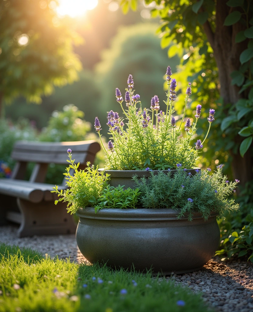 12 Container Meditation Garden Ideas for Peaceful Spaces  - 2. Aromatic Herb Garden